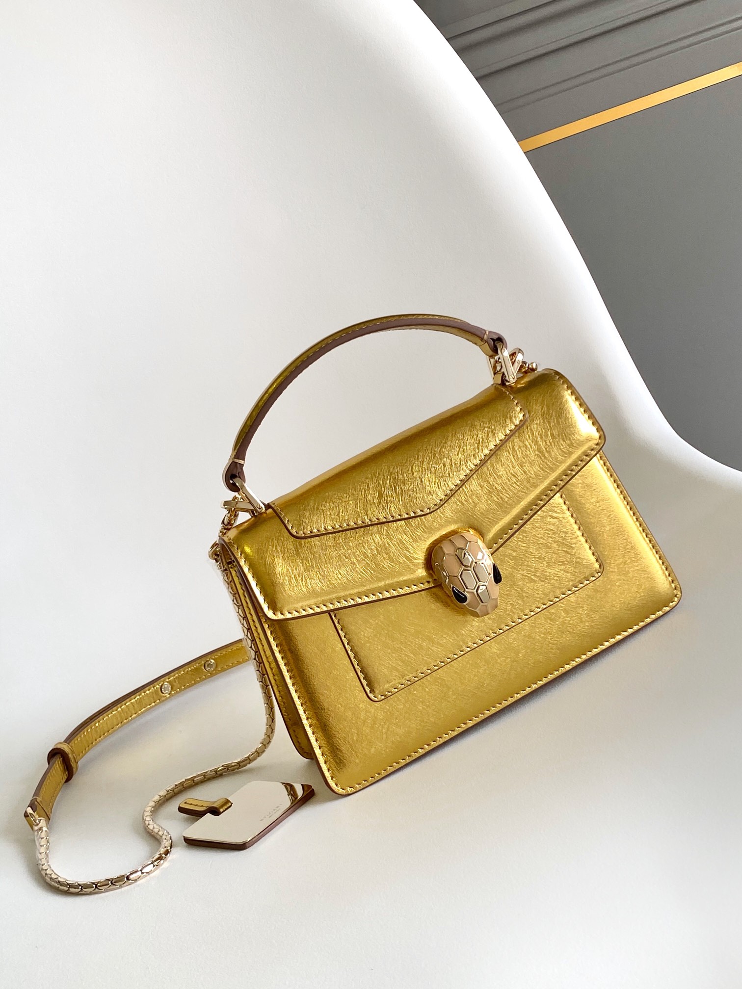 Bvlgari Serpenti Forever Mini Top Handle Gold Yellow